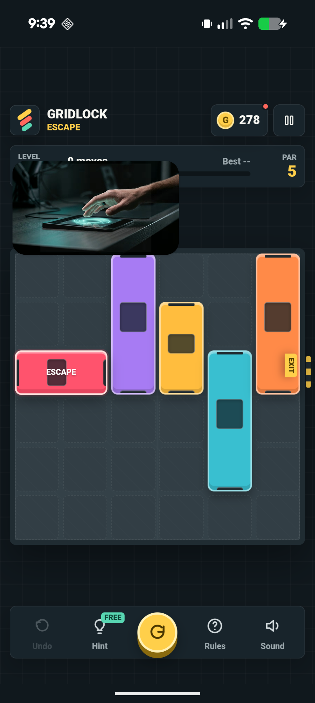 Gridlock Escape campaign screen